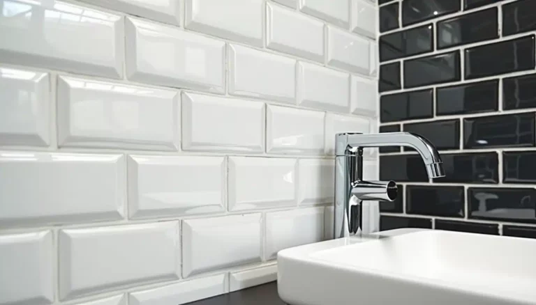 White tile as a sink's backsplash